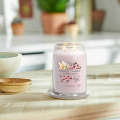 Yankee Candle Pink Cherry & Vanilla Signature Large Jar Candle | Long-Lasting Fragrance -Campus Gifts Sales yankee candle 1629986e pink cherry vanilla signature large jar candle lifestyle 3
