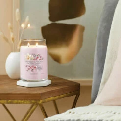 Yankee Candle Pink Cherry & Vanilla Signature Large Jar Candle | Long-Lasting Fragrance -Campus Gifts Sales yankee candle 1629986e pink cherry vanilla signature large jar candle lifestyle 4