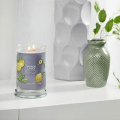 Yankee Candle Black Tea & Lemon Signature Large Tumbler Candle | Long-Lasting Fragrance | Premium Home Decor -Campus Gifts Sales yankee candle 1630046e black tea lemon signature large tumbler candle lifestyle 2