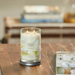 Yankee Candle Clean Cotton Signature Large Tumbler Candle | Fresh & Crisp Fragrance | Long-Lasting Burn -Campus Gifts Sales yankee candle 1630643e clean cotton signature large tumbler candle lifestyle 3