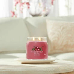 Yankee Candle Black Cherry Signature Medium Jar Candle - Long-Lasting Fragrance for Home -Campus Gifts Sales yankee candle 1701391e black cherry signature medium jar candle lifestyle 1