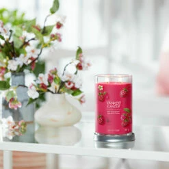 Yankee Candle Red Raspberry Signature Large Tumbler Candle | Long-Lasting Fragrance | Premium Home Decor -Campus Gifts Sales yankee candle 1724404e red raspberry signature large tumbler candle lifestyle 1