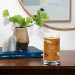 Yankee Candle Spiced Banana Bread Large Tumbler Candle | Signature Scent | Long-Lasting Fragrance -Campus Gifts Sales yankee candle 1724485e spiced banana bread signature large tumbler candle lifestyle 1