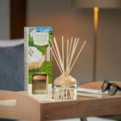 Yankee Candle Clean Cotton Reed Diffuser - Fresh & Crisp Home Fragrance 9 Yankee Candle Clean Cotton Reed Diffuser - Fresh & Crisp Home Fragrance -Campus Gifts Sales yankee candle clean cotton diffuser lifestyle