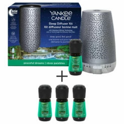 Yankee Candle Peaceful Dreams Silver Sleep Diffuser Starter Kit With 3 Refills | New In
