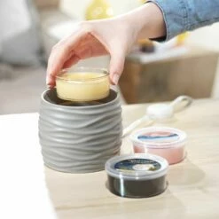 Yankee Candle Noah Grey Scenterpiece Easy MeltCup Warmer with Timer - Premium Fragrance Accessory -Campus Gifts Sales yankee candle scenterpiece with timer noah black 1521326 4